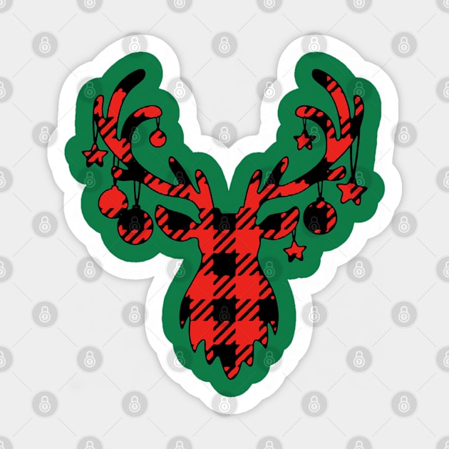 Plaid Reindeer Chritsmas Gift Sticker by igzine